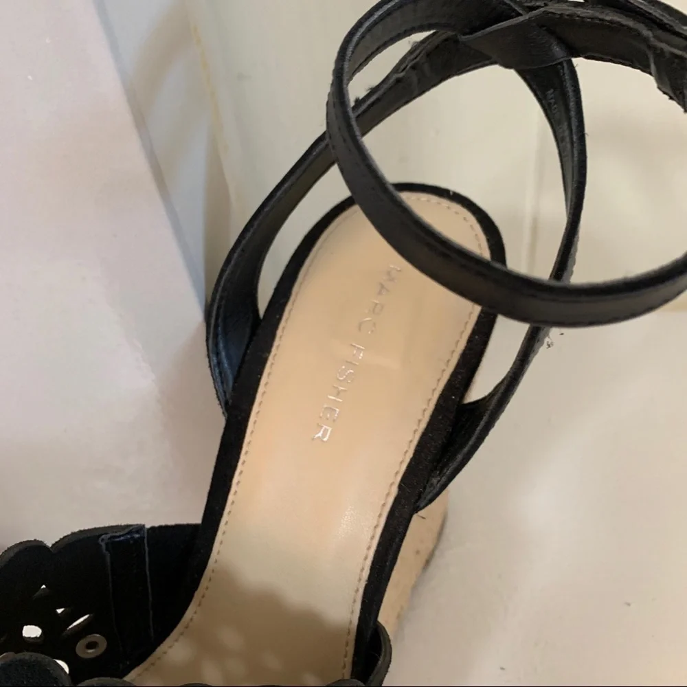 Marc Fisher Hata Espadrille Wedge Sandal, 9.5 blk